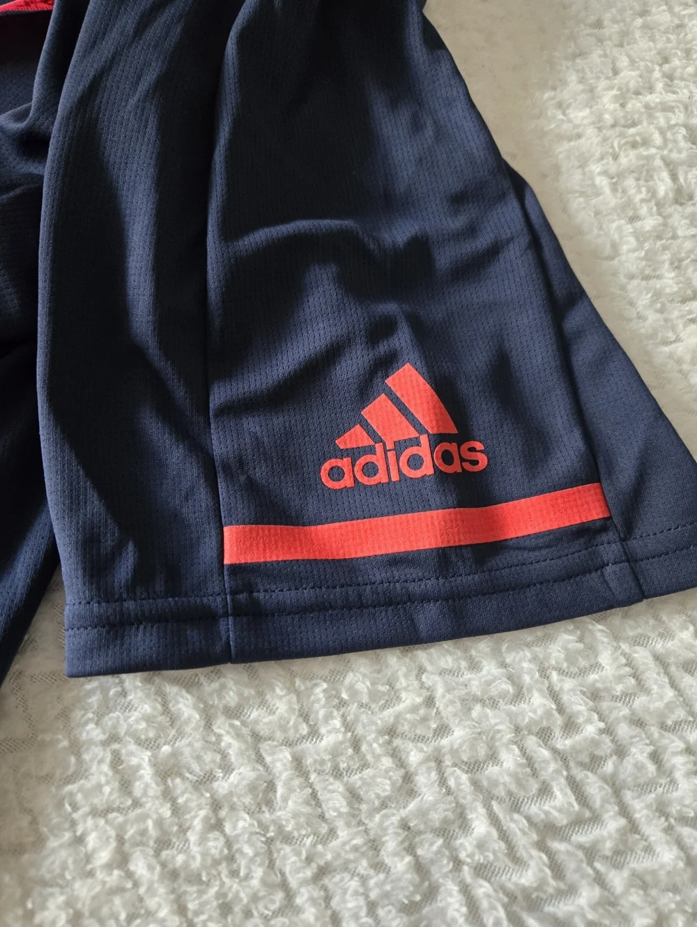 adidas New York Rangers Navy Blue Polo with Red Accents